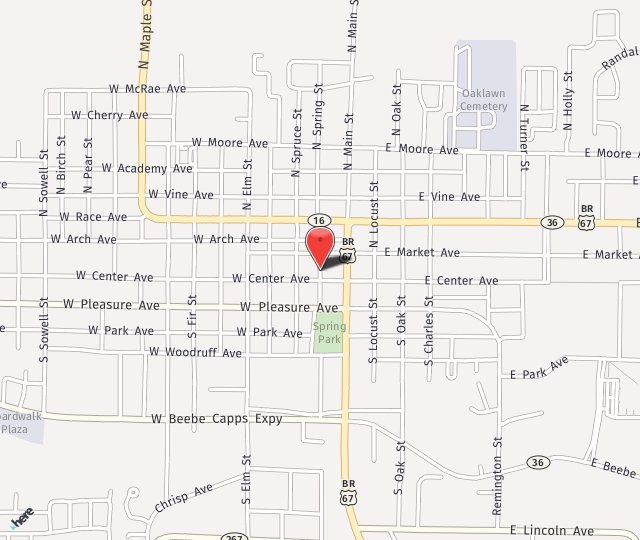 Location Map: 108 North Spring Street Searcy, AR 72143